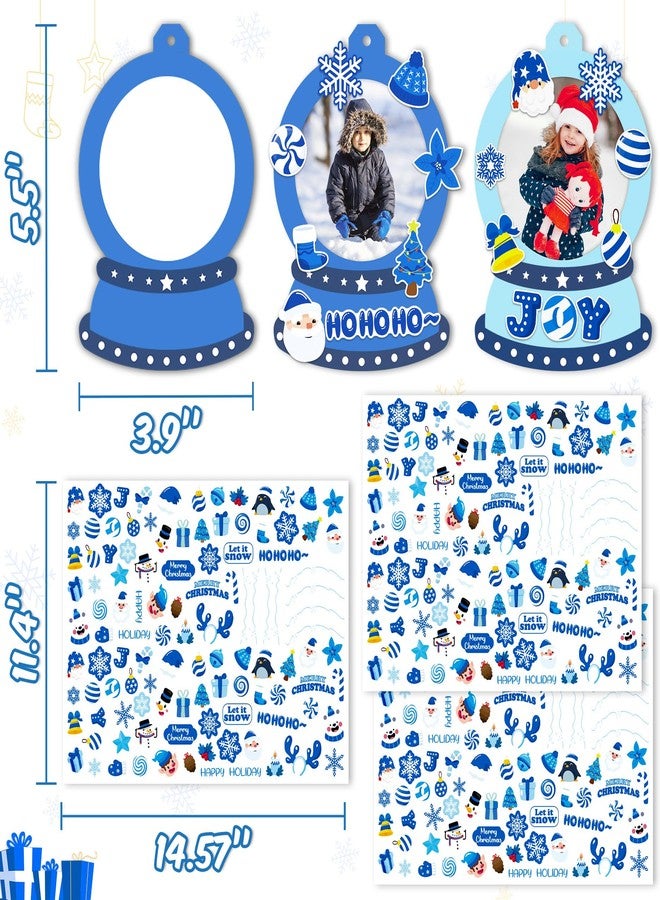 80UncleKimby 36PCS Christmas Snow Globe Picture Frame Ornaments Crafts Kit, DIY Xmas Photo Bulk Decorations for Winter Holiday Party Supplies Decor - Image 4